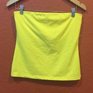 Cache yellow tube top with built in bra top